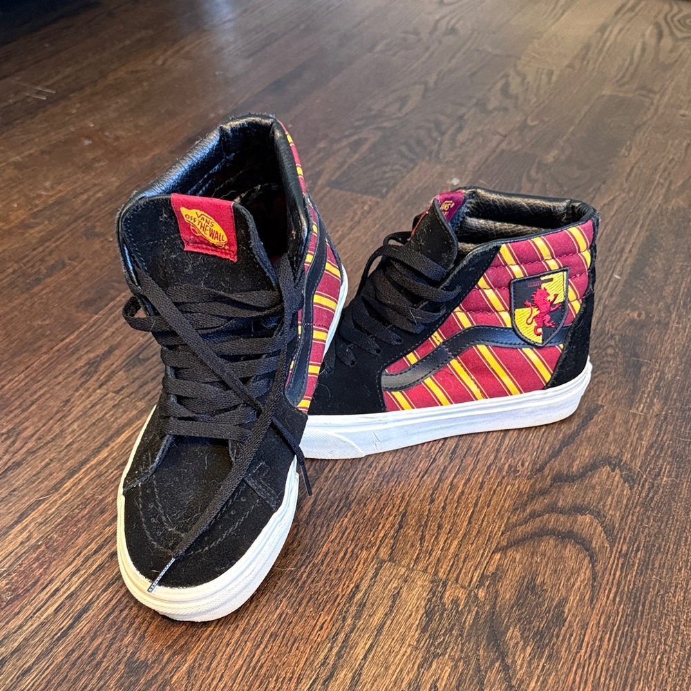 Vans Kids Black and Red Striped High-Tops